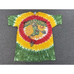 Vintage Grateful Dead Shirt Men XL Tie Dye Liquid Blue Lithuania Basketball 1996